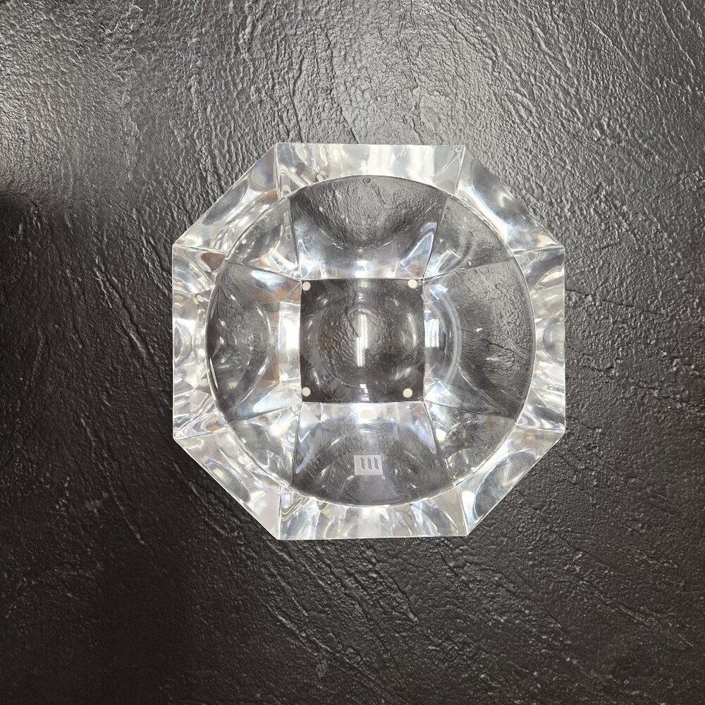 VTG Orrefors Odyssey Medium Crystal Bowl b/Lars Hellsten Signed Swedish Art Glas